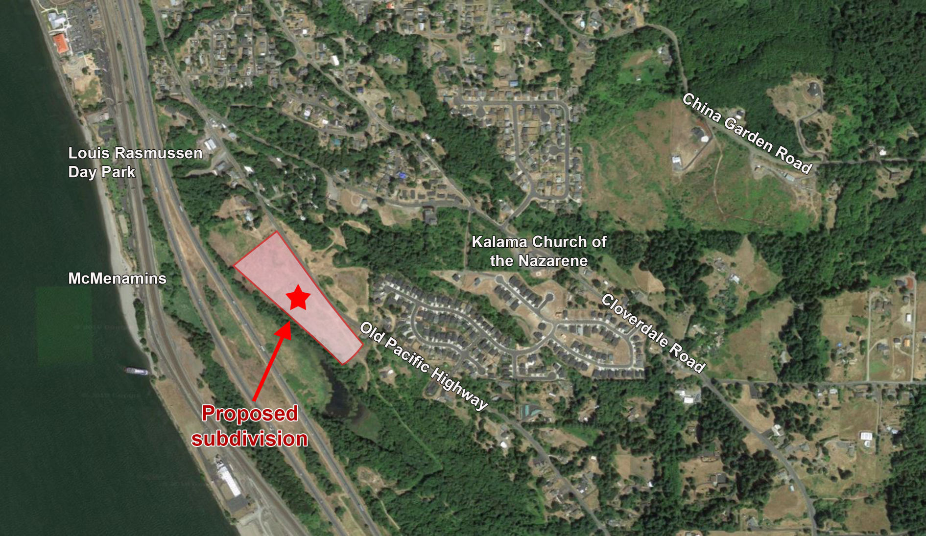 Kalama subdivision map
